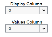 For user-friendly dropdown options and numerical filter input, adjust the display/value settings to match the field order in the value list report. For instance, if display items are in the first column and value items are in the second, set the display value to 0 and the values option to 1.
